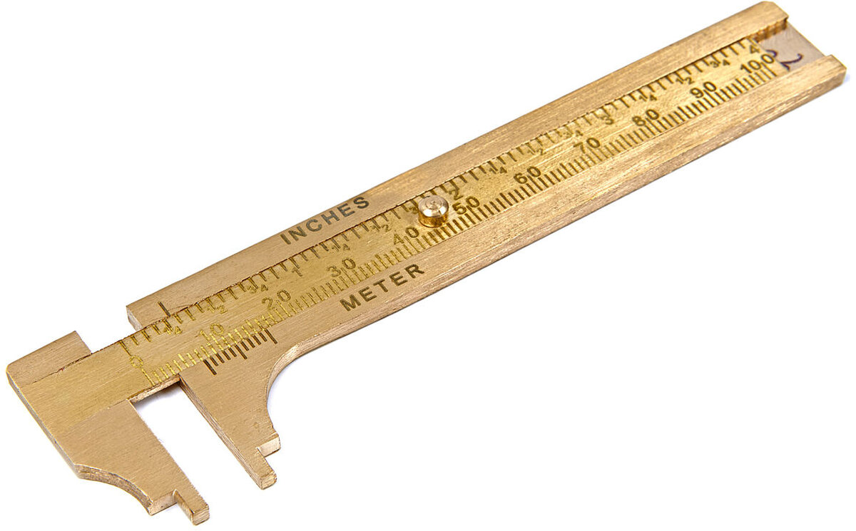 HBM Brass Analog Vernier Caliper 100 mm. HBM Brass Analog Vernier Caliper 100 mm.