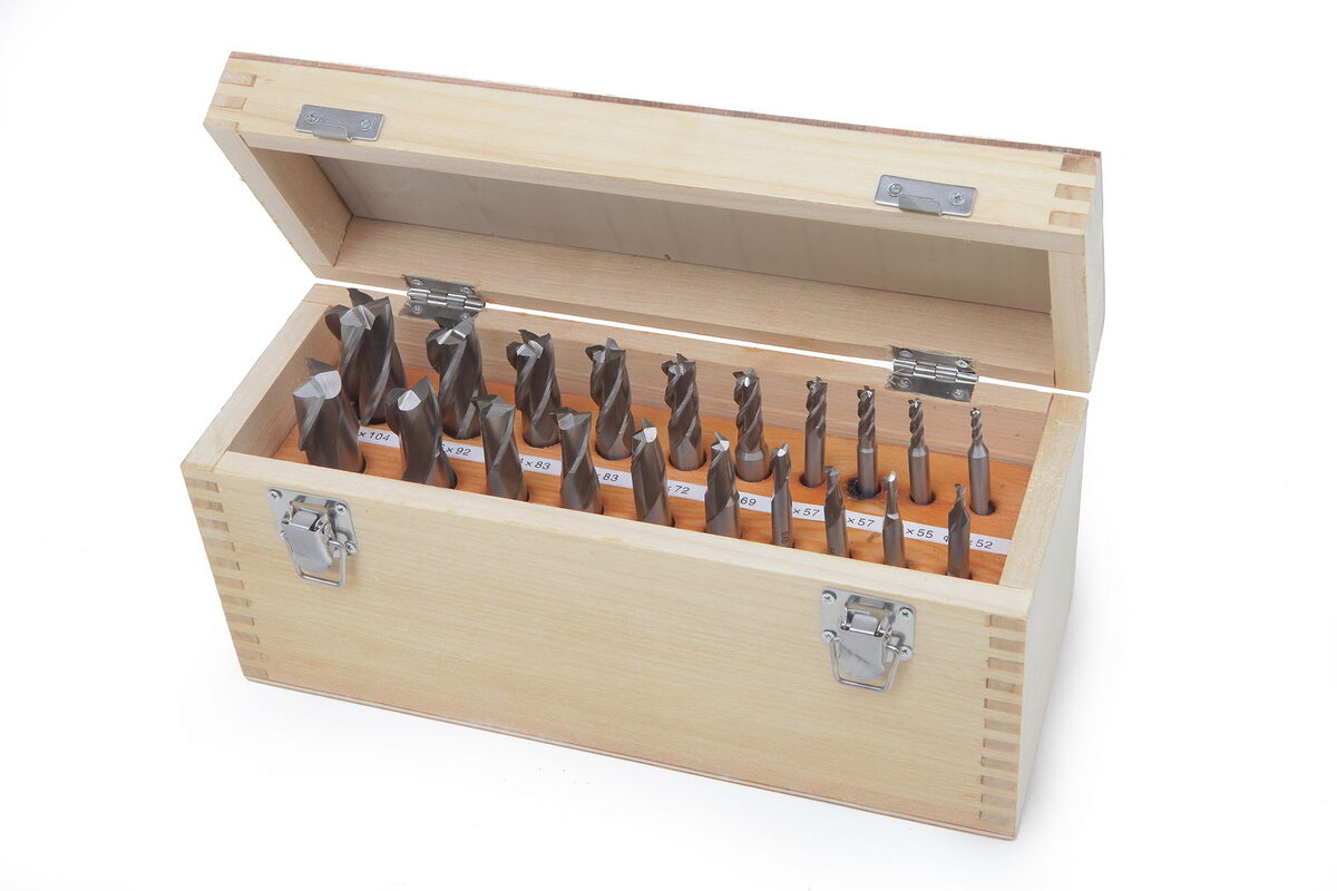 HBM 20 piece hss - 8% cobalt milling set