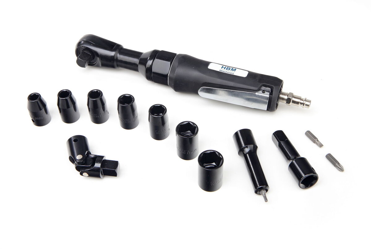 HBM PROFI 17 volum. 1/2 Pneumatisk stroke ratchet sett