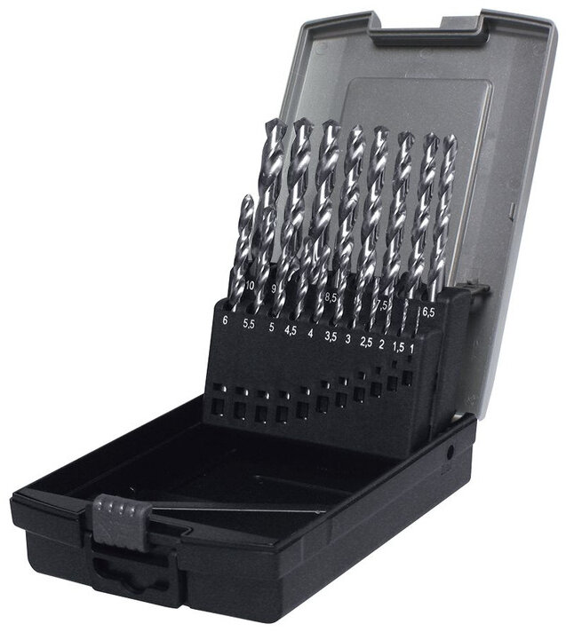 19-delers slipt HSS-borsett DIN338-G 1 til 10 mm per 0,5 mm MW Tools 19-delers slipt HSS-borsett DIN338-G 1 til 10 mm per 0,5 mm MW Tools