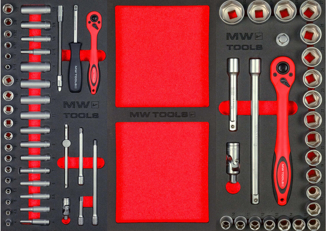 Gefüllter breiter Werkzeugwagen XL 514-teilig MW Tools