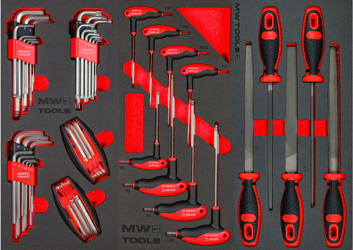 Gefüllter breiter Werkzeugwagen XL 514-teilig MW Tools