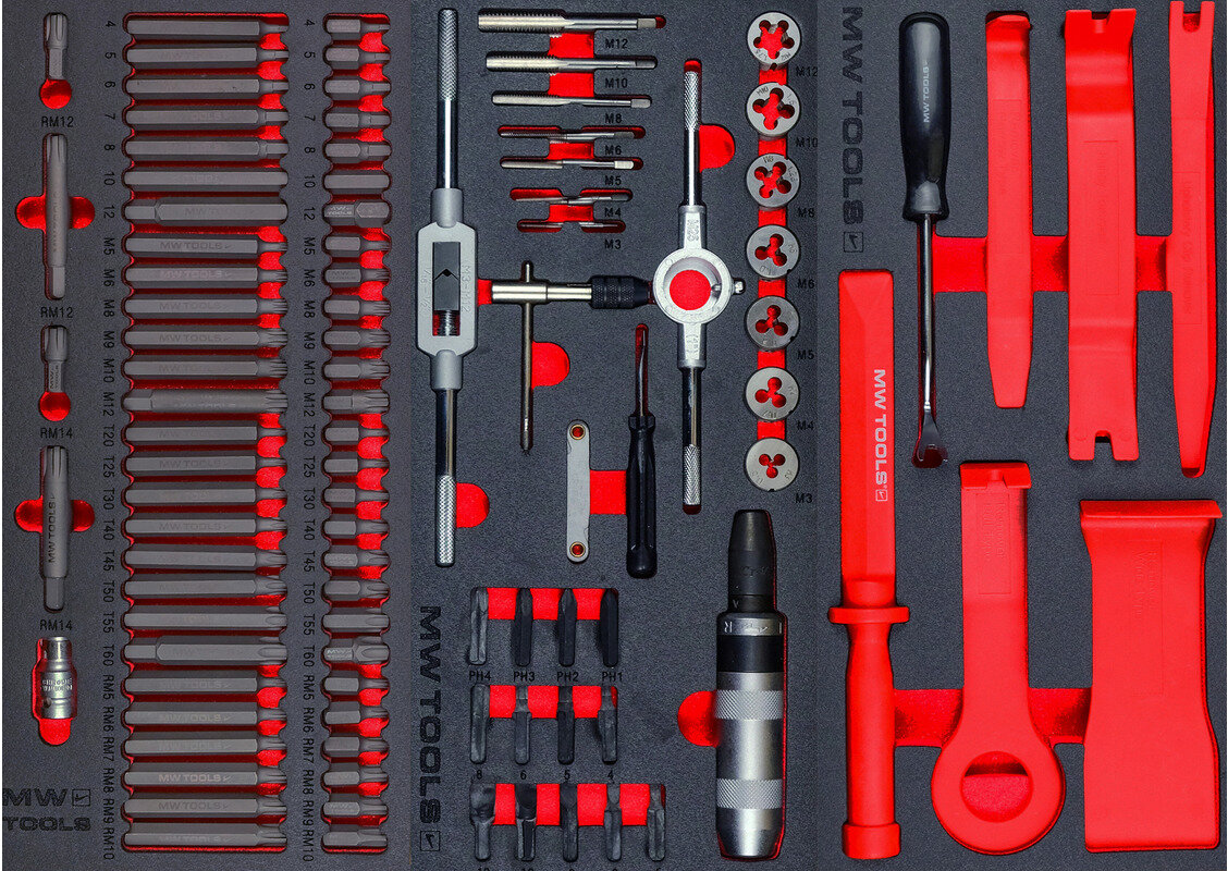 Gefüllter breiter Werkzeugwagen XL 514-teilig MW Tools