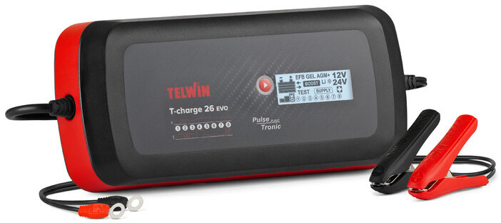 Bærbar elektronisk batterilader vedlikeholdslader 12/24V 16/8A Telwin