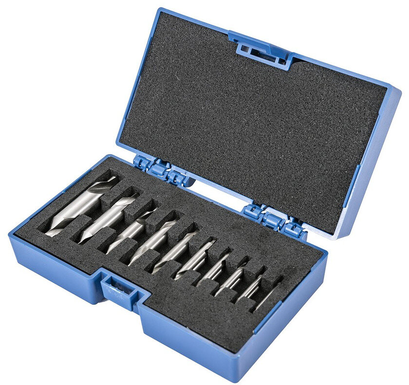 10-delt centerboresæt HSS 60° DIN333-A 0,75 til 5 mm MW-Tech