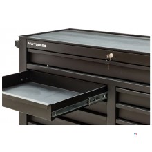 Værktøjsvogn bred 15 skuffer sort MW Tools Værktøjsvogn bred 15 skuffer sort MW Tools
