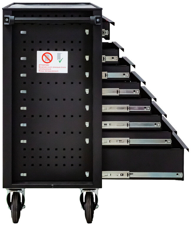 Værktøjsvogn bred 15 skuffer sort MW Tools Værktøjsvogn bred 15 skuffer sort MW Tools