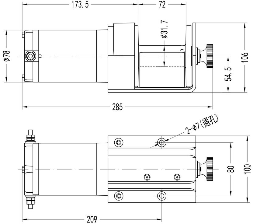 Vinsj 12V 907kg 750W 15,2m MW Verktøy