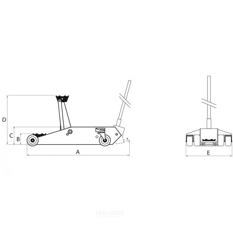 Hydraulinen autotallinosturi 3T - extra pitkä ja matala MW Tools
