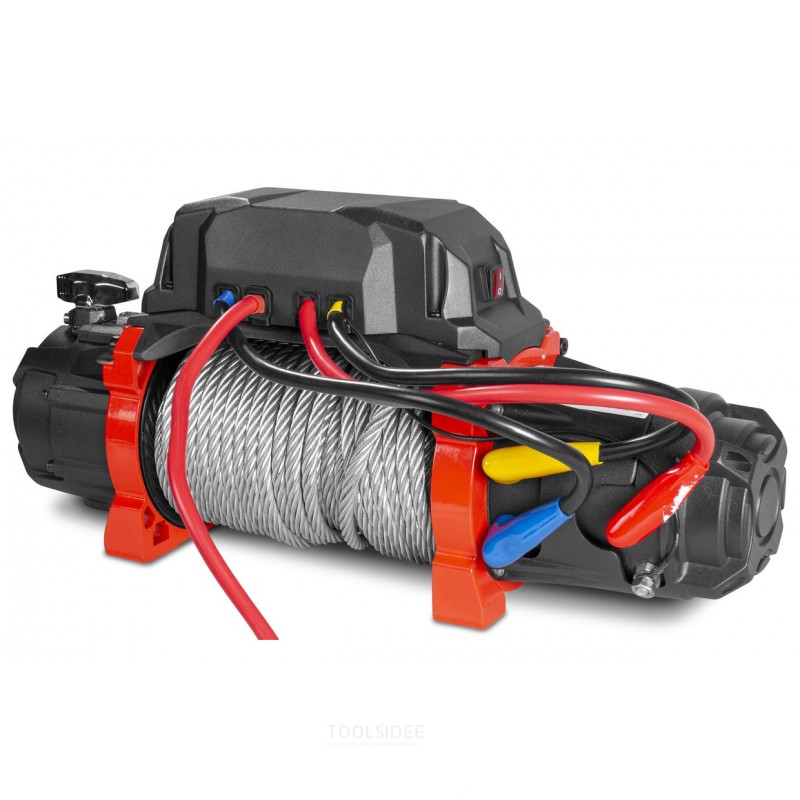 24 V vinssi, 5443 kg, 26 m teräsvaijeri, langaton kaukosäädin, MW Tools