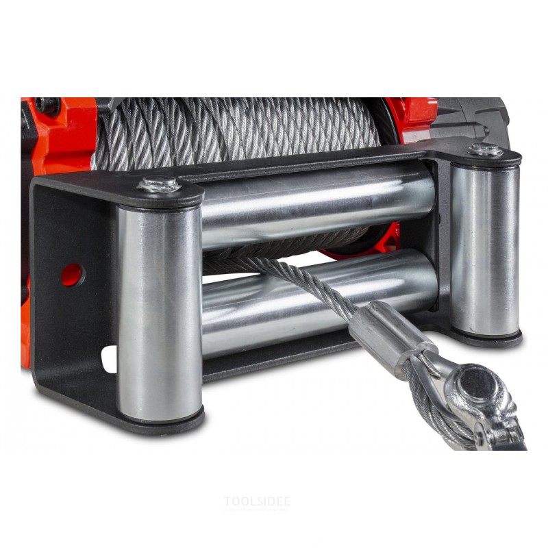 24 V vinssi, 5443 kg, 26 m teräsvaijeri, langaton kaukosäädin, MW Tools