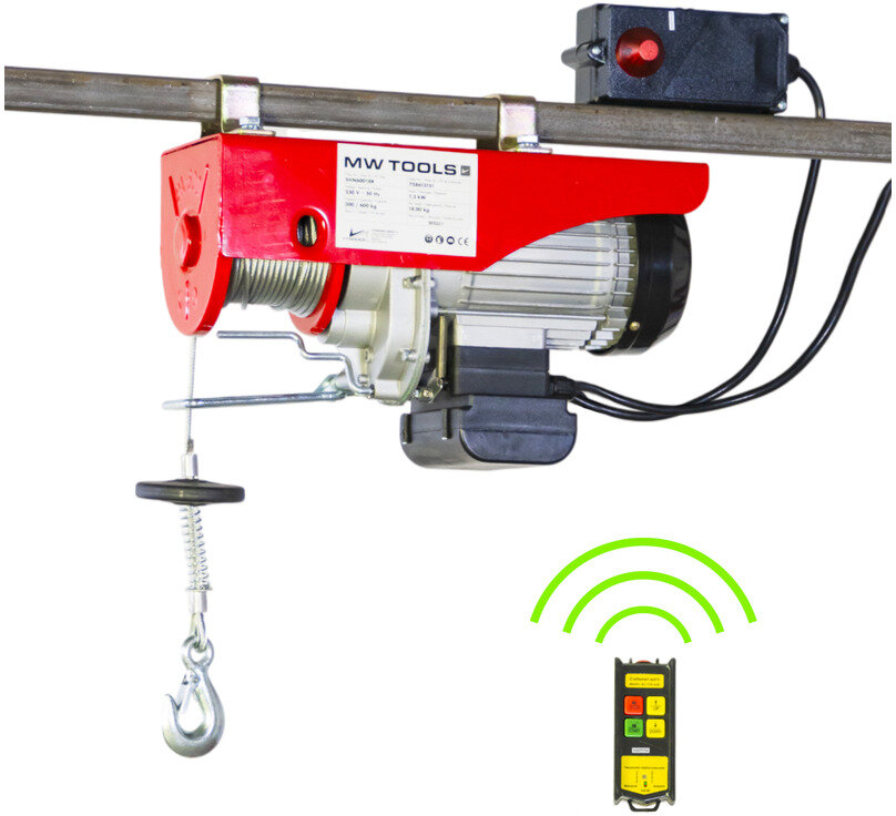Elektrischer Seilzug 250 kg 12 Meter Funksteuerung MW Tools