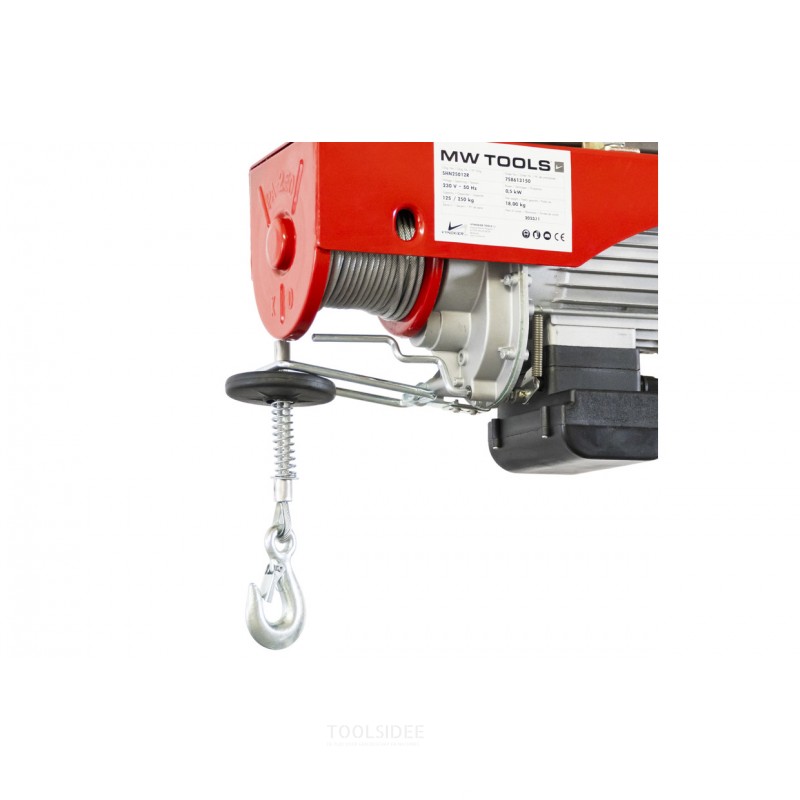 Elektrisk kabeltalje 250 kg 12 meter trådløs styring MW Tools