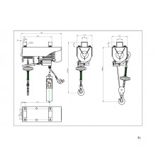 Elektrischer Seilzug 250 kg 12 Meter Funksteuerung MW Tools
