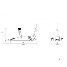 Hydraulisk garasjejekk - aluminium/stål - 1,5 t MW Tools