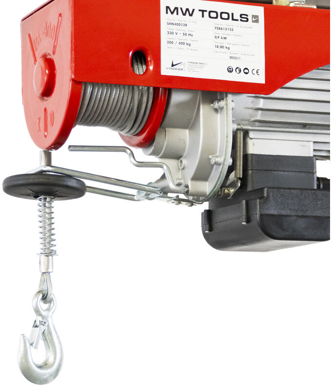 Elektrisk kabeltalje 400 kg 12 meter trådløs kontroll MW Tools