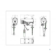 Elektrisk kabeltalje 400 kg 12 meter trådløs kontroll MW Tools