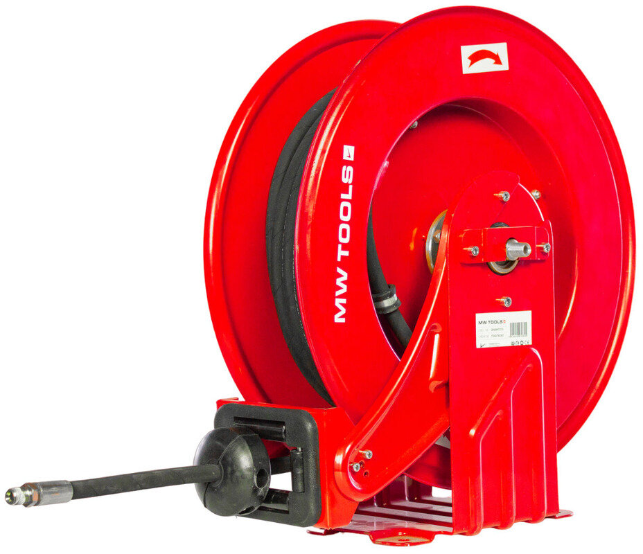 Avvolgitore aria compressa olio e acqua 15 m Ø 1/2" 160 bar Acciaio verniciato a polvere con avvolgimento automatico e supp