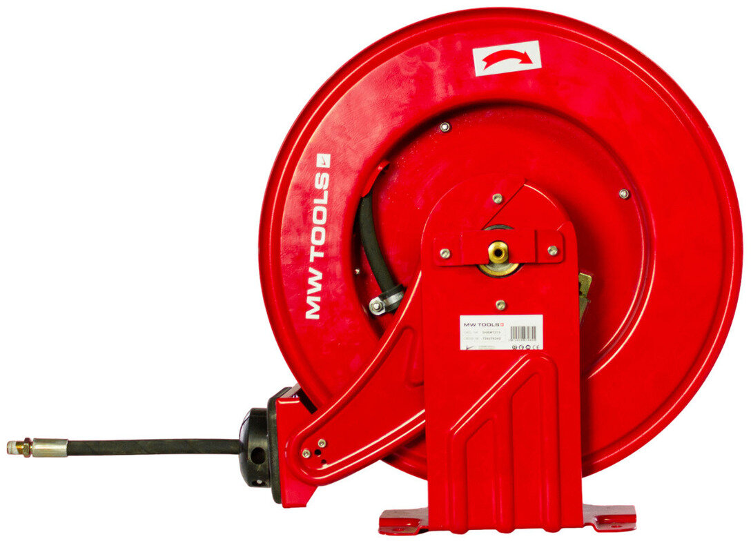 Avvolgitore aria compressa olio e acqua 15 m Ø 1/2" 160 bar Acciaio verniciato a polvere con avvolgimento automatico e supp