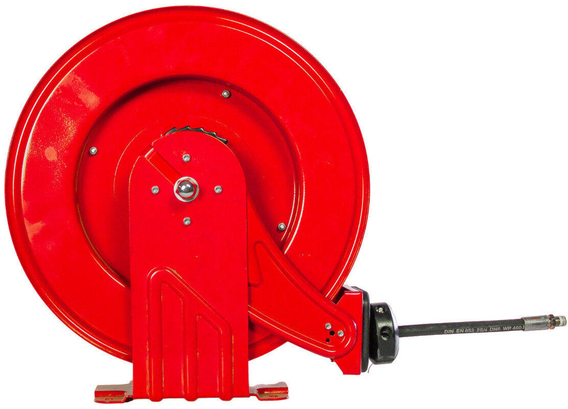 Avvolgitore aria compressa olio e acqua 15 m Ø 1/2" 160 bar Acciaio verniciato a polvere con avvolgimento automatico e supp