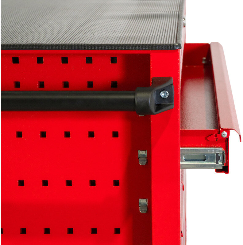 Rød værktøjsvogn med 7 skuffer, 1055 mm bred, 160 mm hjul. MW Tools