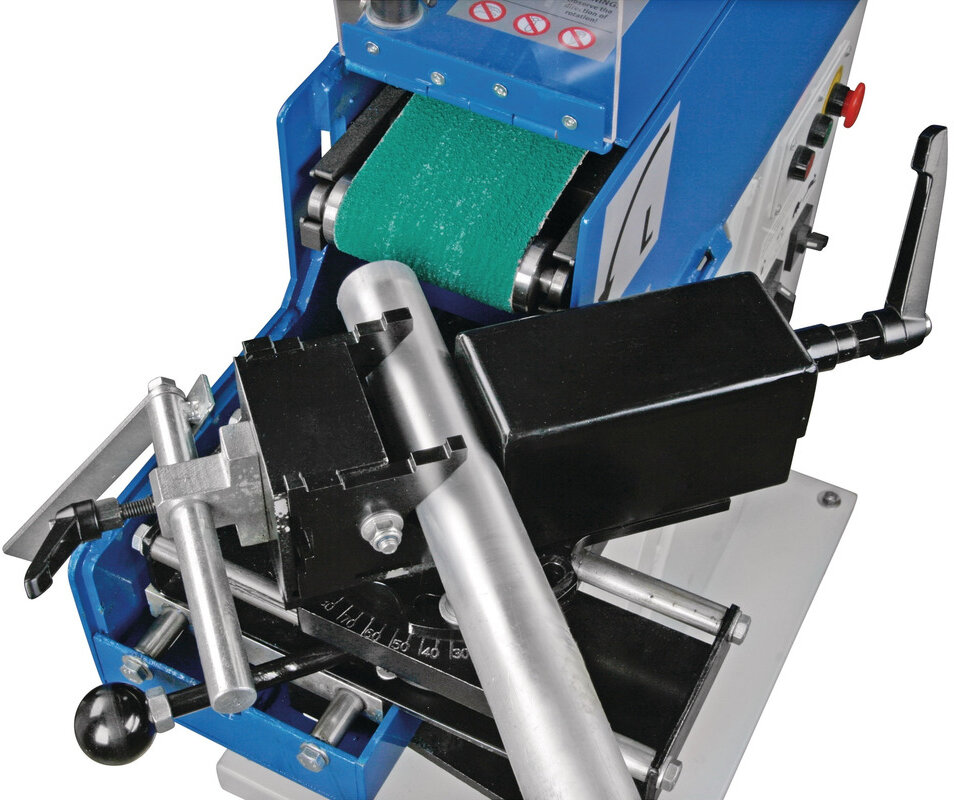 Båndsliber, rørsliber, 100x2000 mm, 2,5/3,3 kW, 400V, rør 20-78 mm, inkl. udsugning, Metallkraft