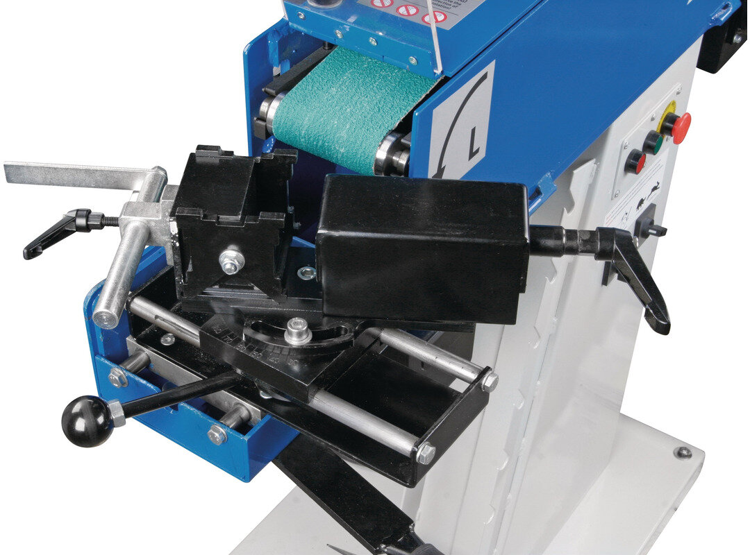 Båndsliber, rørsliber, 100x2000 mm, 2,5/3,3 kW, 400V, rør 20-78 mm, inkl. udsugning, Metallkraft