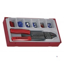 Cable lug pliers + cable lugs TT1 tray 121 pieces Teng Tools