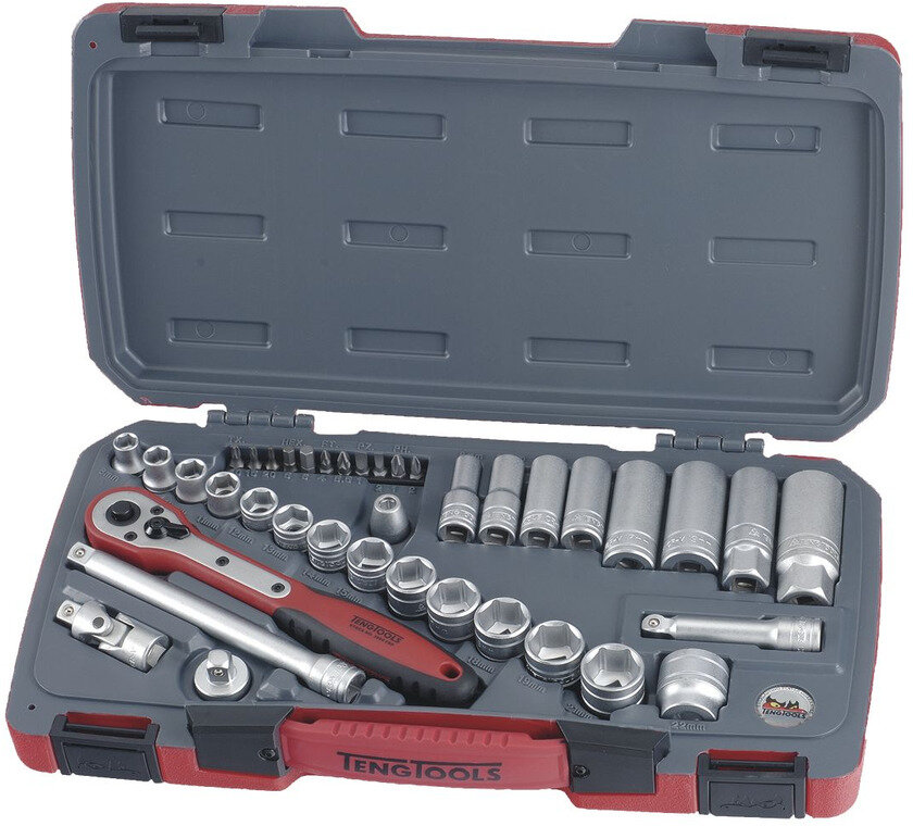 Steckschlüssel- und Bitsatz 3/8" 8-21mm 39-tlg. Teng Tools Steckschlüssel- und Bitsatz 3/8" 8-21mm 39-tlg. Teng Tools