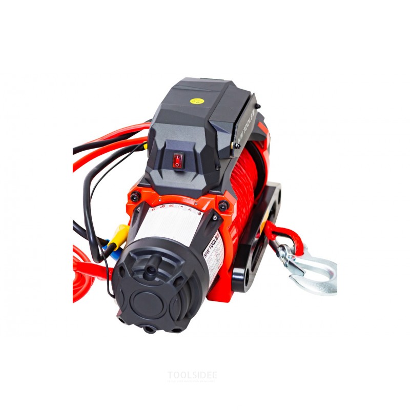 12V 5443kg 26m syntetisk kabelspil med trådløs fjernbetjening MW Tools