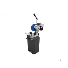 Manual crosscut saw, blade diameter 350 mm, 36/72 rpm, 1.1/2.2 kW, 400V, with cooling pump base for steel and iron. Metallkraft
