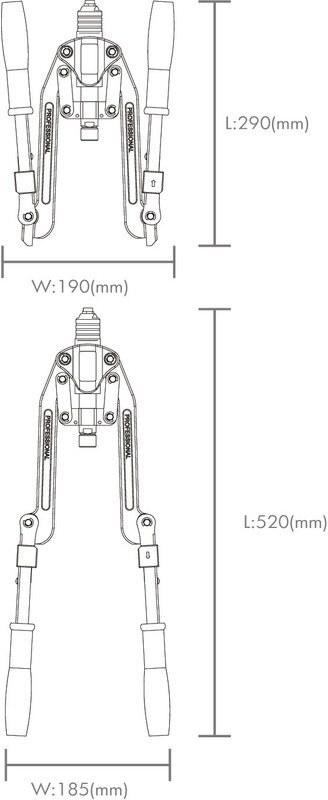 Blindnietzange für Blindnieten, Muttern und Schrauben NCG