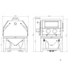 Strahlkabine 1200 L pro Doppelarbeitsplatz mit externer Zyklonabsaugung MW Tools