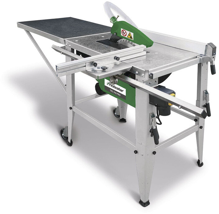 Universal mobilt præcisionssavbord til træ, skærehøjde 90 mm, 2,2 kW, 230 V, inkl. rundsavklingediameter 315 mm, Holzstar