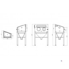 Professionelt blæseskab 220 L MW Værktøj