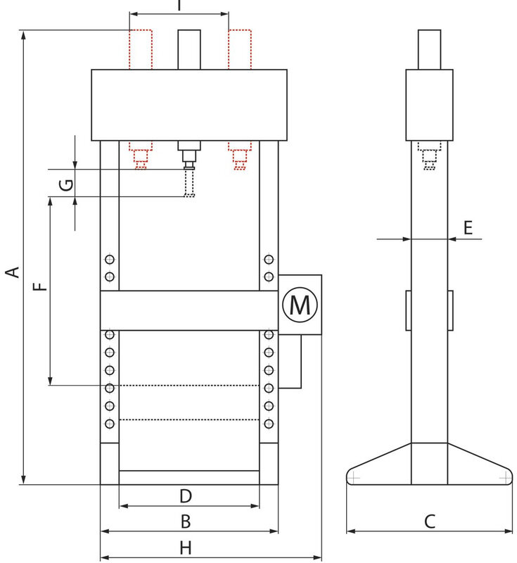 Hydraulische Presse 10 Tonnen Handbetrieb MW Tools Hydraulische Presse 10 Tonnen Handbetrieb MW Tools