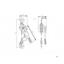 Kettingtakel - Cap. 0,75 ton MW Tools