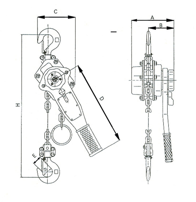 Kettingtakel - Cap. 0,75 ton MW Tools