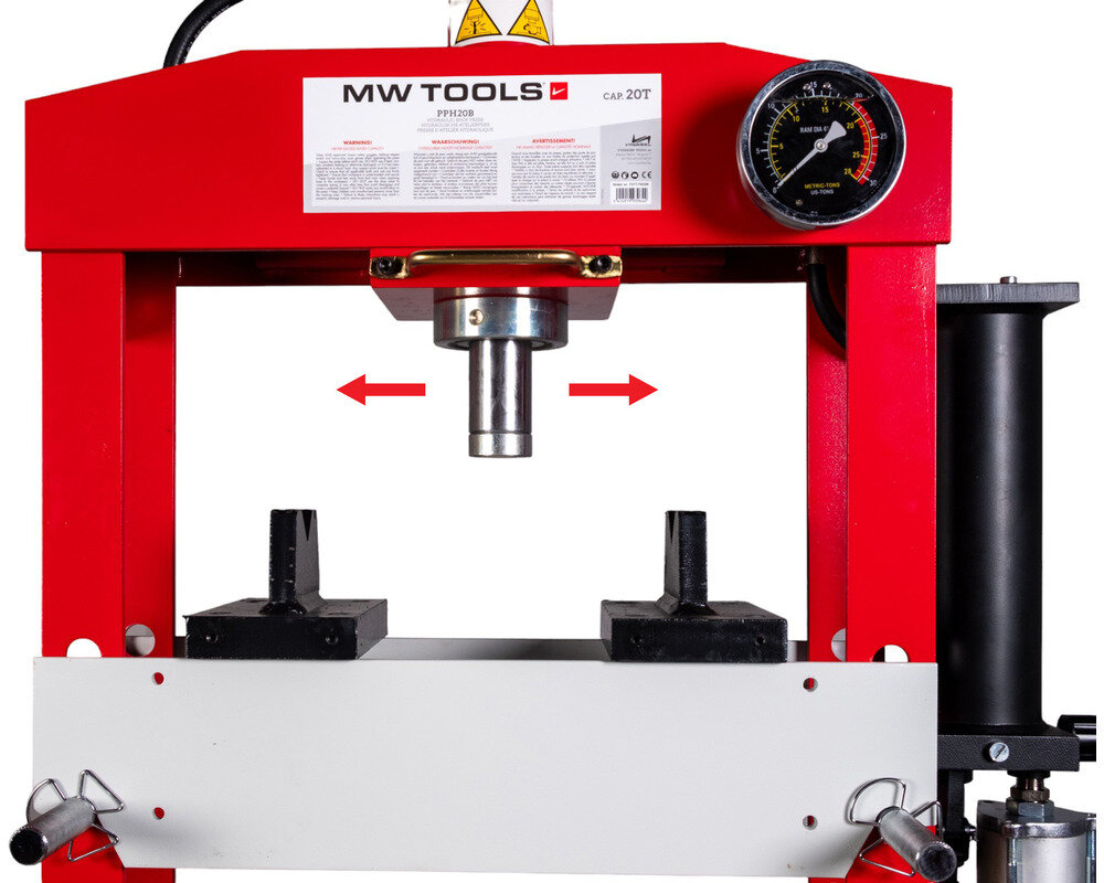 Hydraulische pneumatische Presse 20T mobiler Zylinder MW Tools Hydraulische pneumatische Presse 20T mobiler Zylinder MW Tools