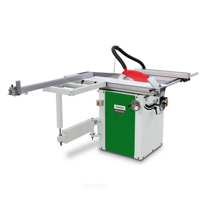 Formatrav med rullebord, savehøjde 100 mm, langsgående savning 137 cm, 3 kW, 400 V, inkl. rundsavklingediameter 315 mm, Holzstar