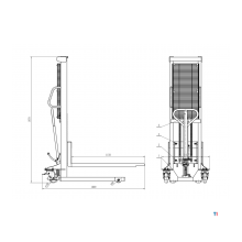 Handstapler 1000kg Hubhöhe 1600mm Einmast MW Tools Handstapler 1000kg Hubhöhe 1600mm Einmast MW Tools