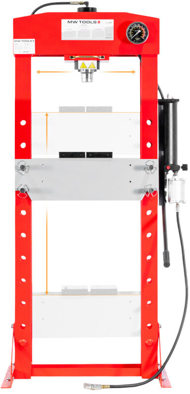 Hydraulisk pneumatisk presse 30T mobil cylinder MW Tools