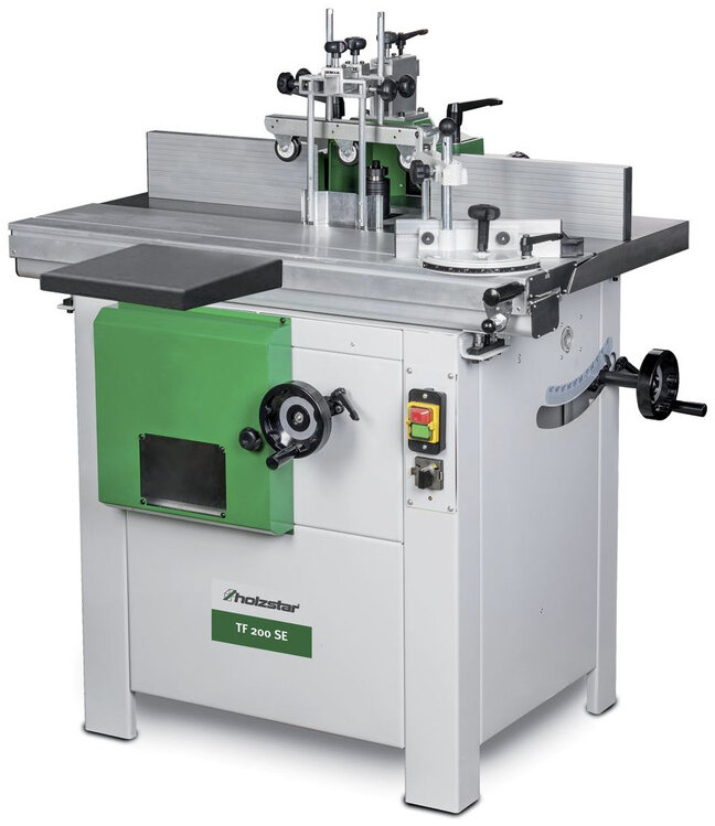 Tafelfreesmachine toupie voor hout 2,8 kW 400V met kantelbare freesspindel +5° tot -45° zwenkt naar achteren Holzstar