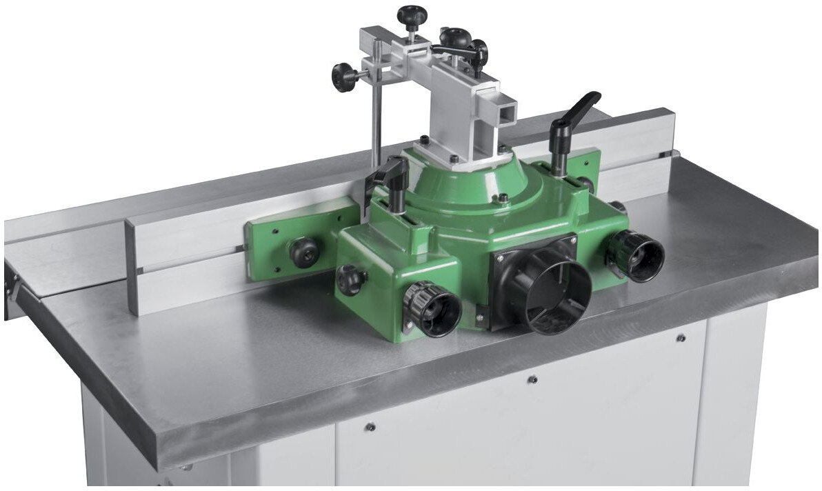 Tafelfreesmachine toupie voor hout 2,8 kW 400V met kantelbare freesspindel +5° tot -45° zwenkt naar achteren Holzstar