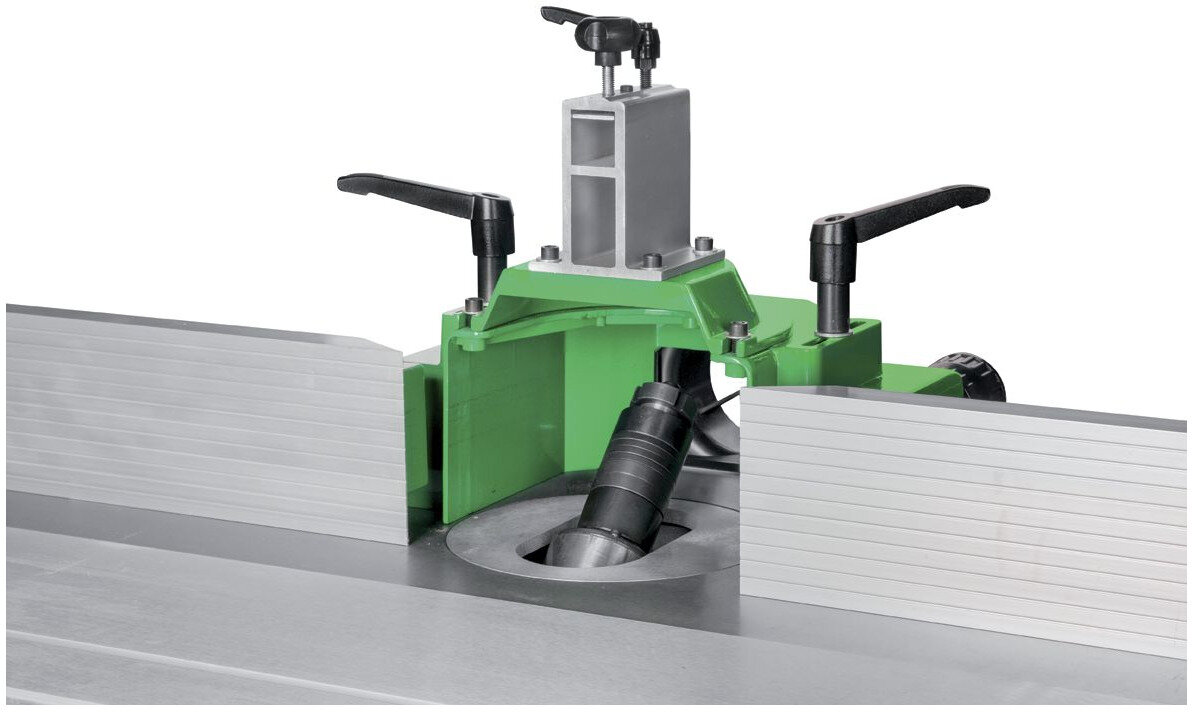 Tafelfreesmachine toupie voor hout 2,8 kW 400V met kantelbare freesspindel +5° tot -45° zwenkt naar achteren Holzstar