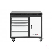 Mobile Werkbank, Gusseisenplatte, 900x600x800 mm, 1 Tür und 5 Schubladen, MW-Tech