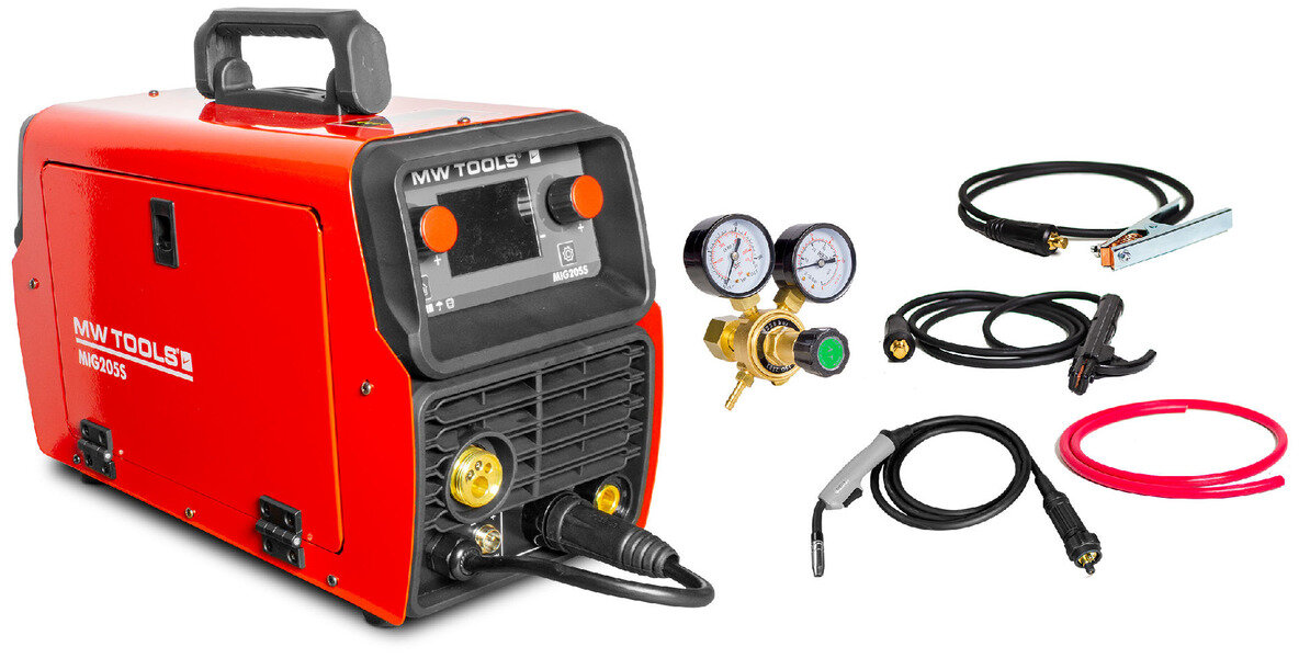 Synergie LCD 200A MIG-Schweißinverter + Zubehör MW Tools