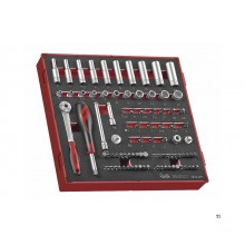 Steckschlüssel- und Bitsatz Foam2-Schale 1/4" FLACH- TX- PH- PZ 4- 13mm 89-teilig Teng Tools