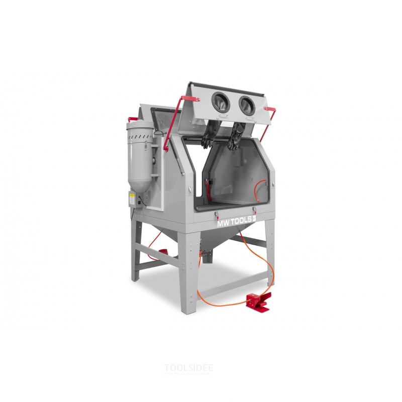 Professionelt blæseskab 1200 L dobbelt arbejdsstation med udsugning MW Tools