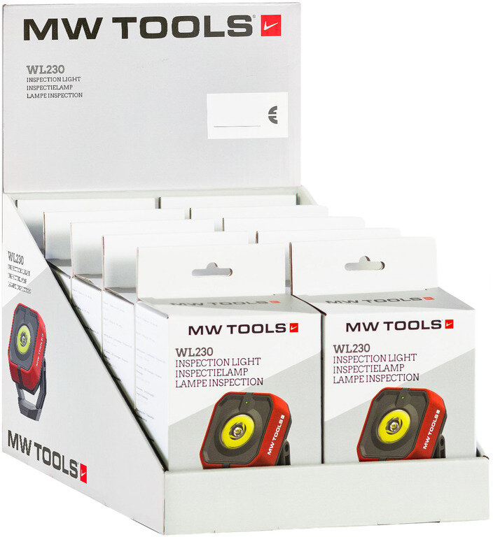 Display med 10 håndlamper 1000 lumen + 350 lumen WL230 MW Verktøy Display med 10 håndlamper 1000 lumen + 350 lumen WL230 MW Verktøy